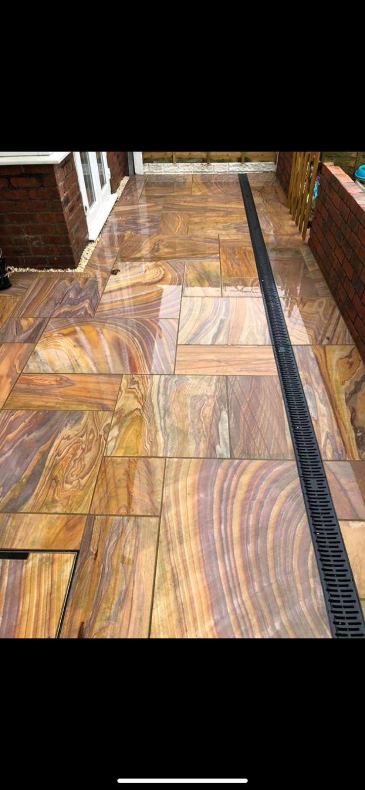 Rainbow sandstone patio